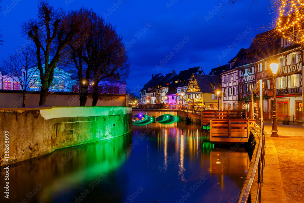 Colmar. City Canal on the sunset.