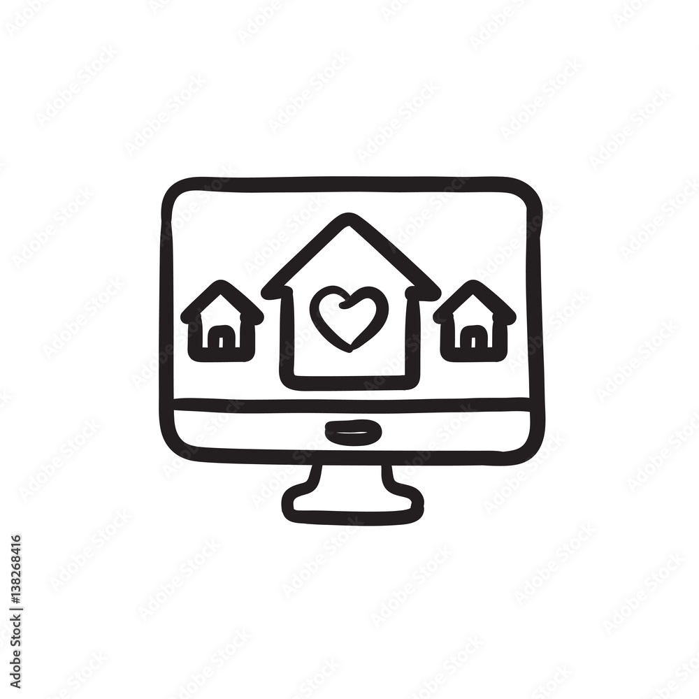 Smart house technology sketch icon. Smart house technology sketch icon.