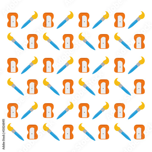 sharpener and brush paint icon vector illustration graphic design