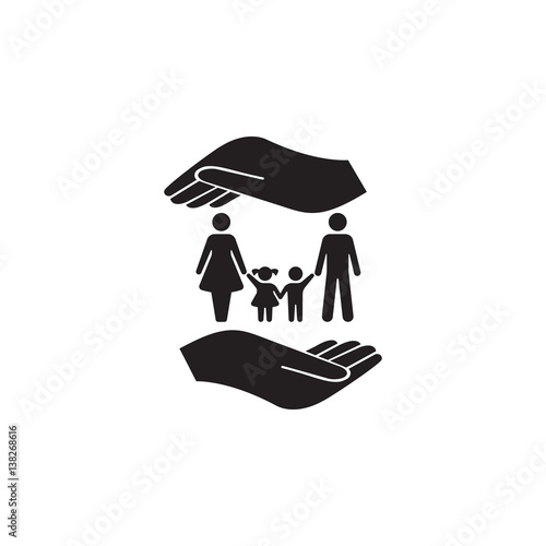 family and hands vector icon