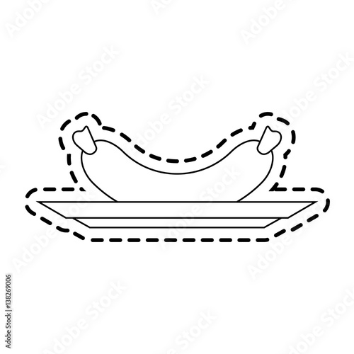 single sausage icon image vector illustration design 