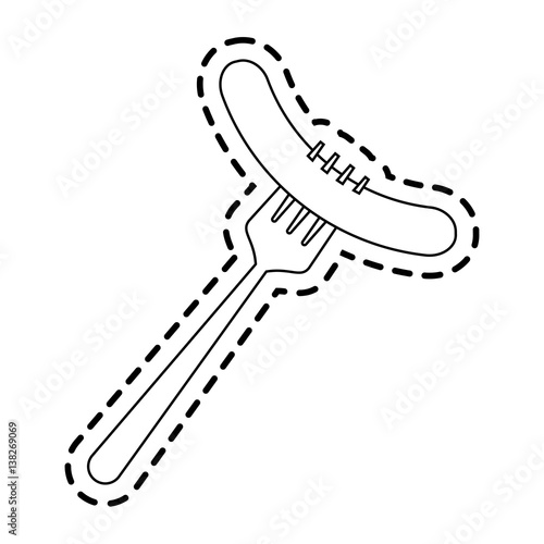 single sausage icon image vector illustration design 