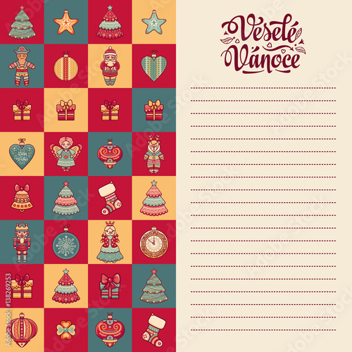 Vesele vanoce -  greeting cards. Xmas in the Czech Republic. 
