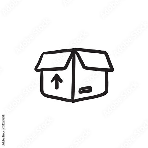 Carton package box sketch icon.