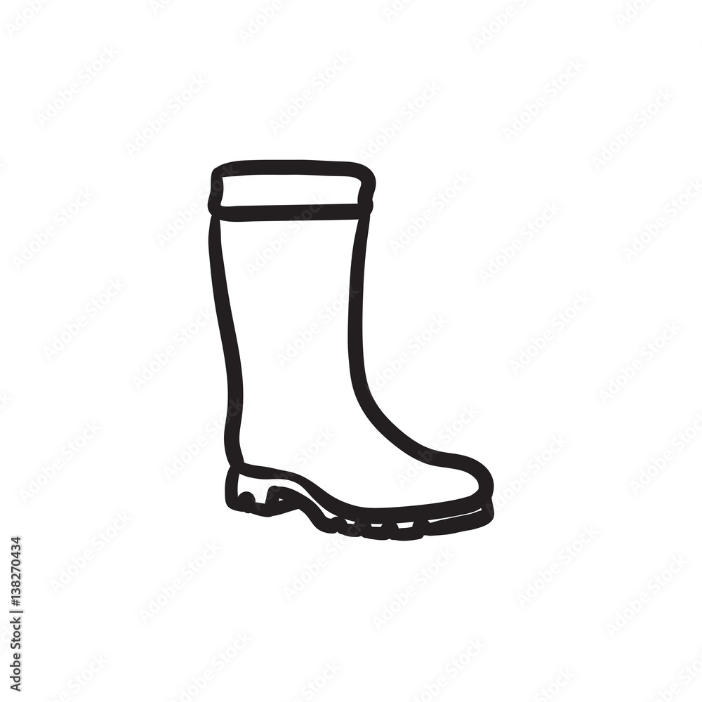 High boot sketch icon. High boot sketch icon.