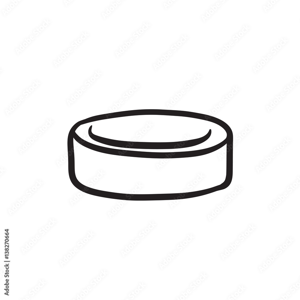 Hockey puck sketch icon. Hockey puck sketch icon.