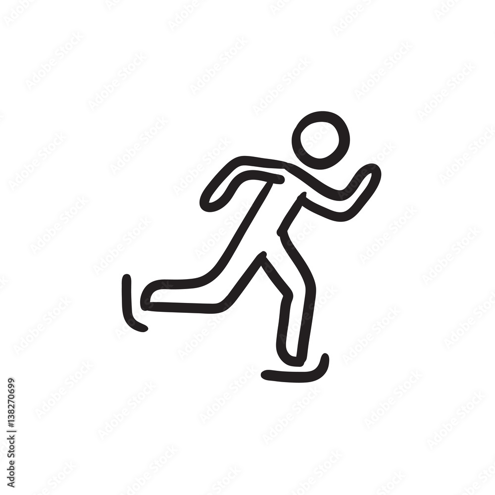 Speed skating sketch icon. Speed skating sketch icon.