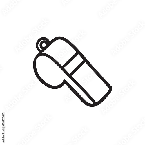 Whistle sketch icon.