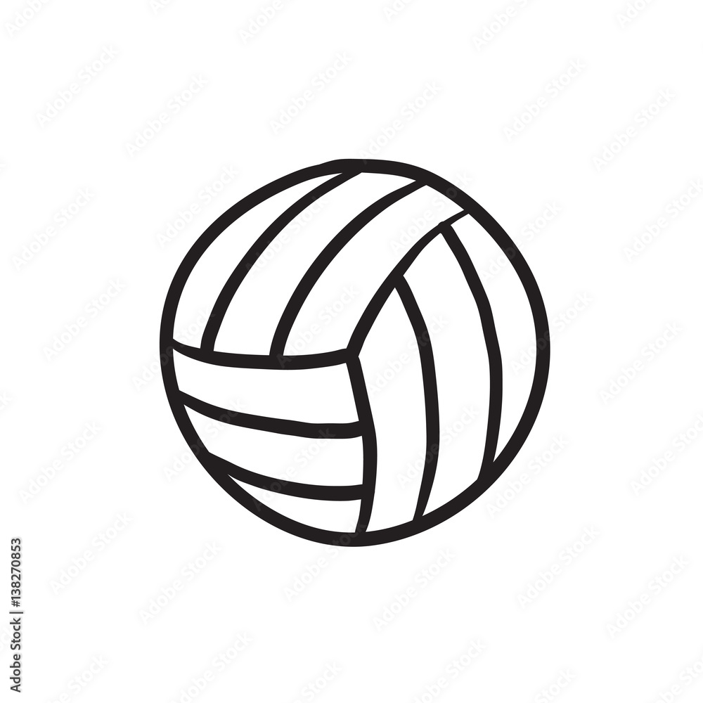 Volleyball ball sketch icon. Volleyball ball sketch icon.