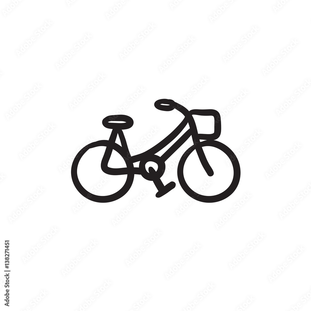 Obraz premium Bicycle sketch icon.