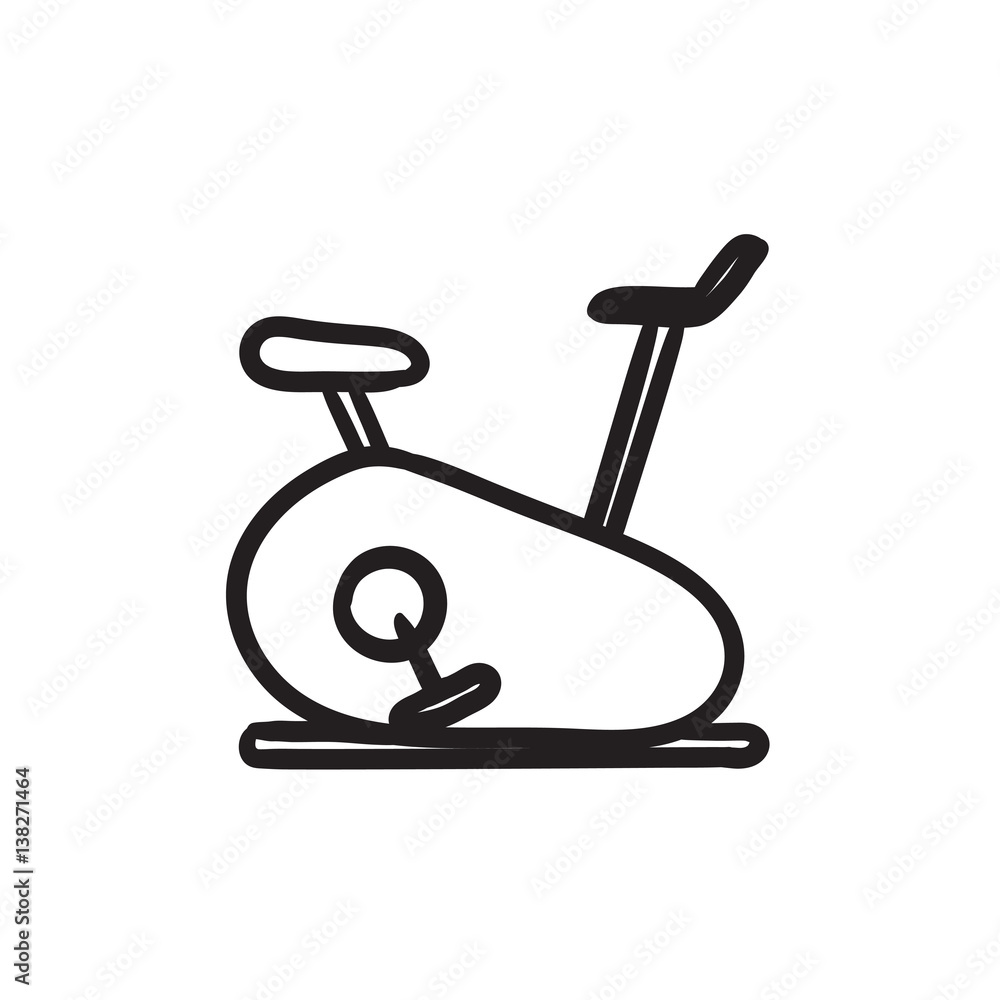 Exercise bike sketch icon. Exercise bike sketch icon.