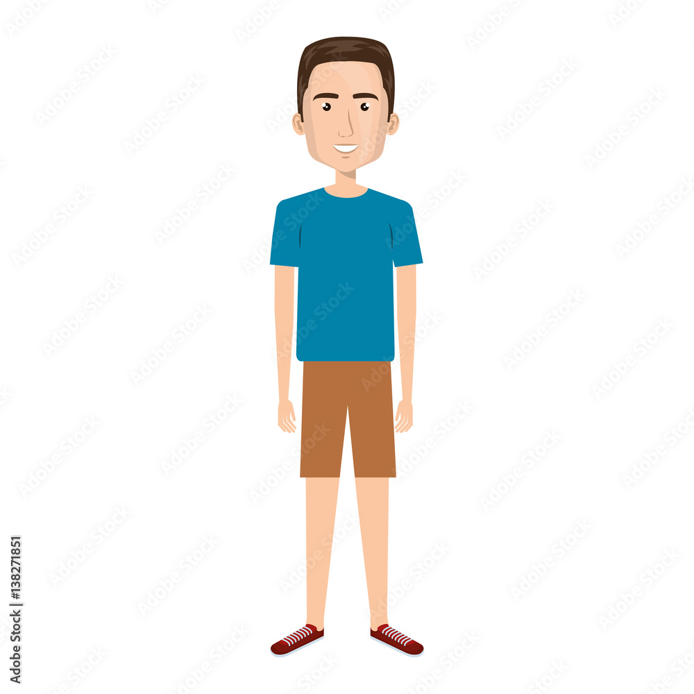 cartoon man with short pants and hairstyle vector illustration cartoon man with short pants and hairstyle vector illustration