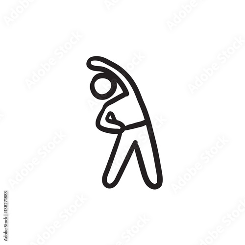 Man making exercises sketch icon.