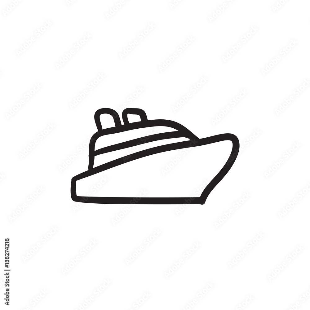 Cruise ship sketch icon. Cruise ship sketch icon.