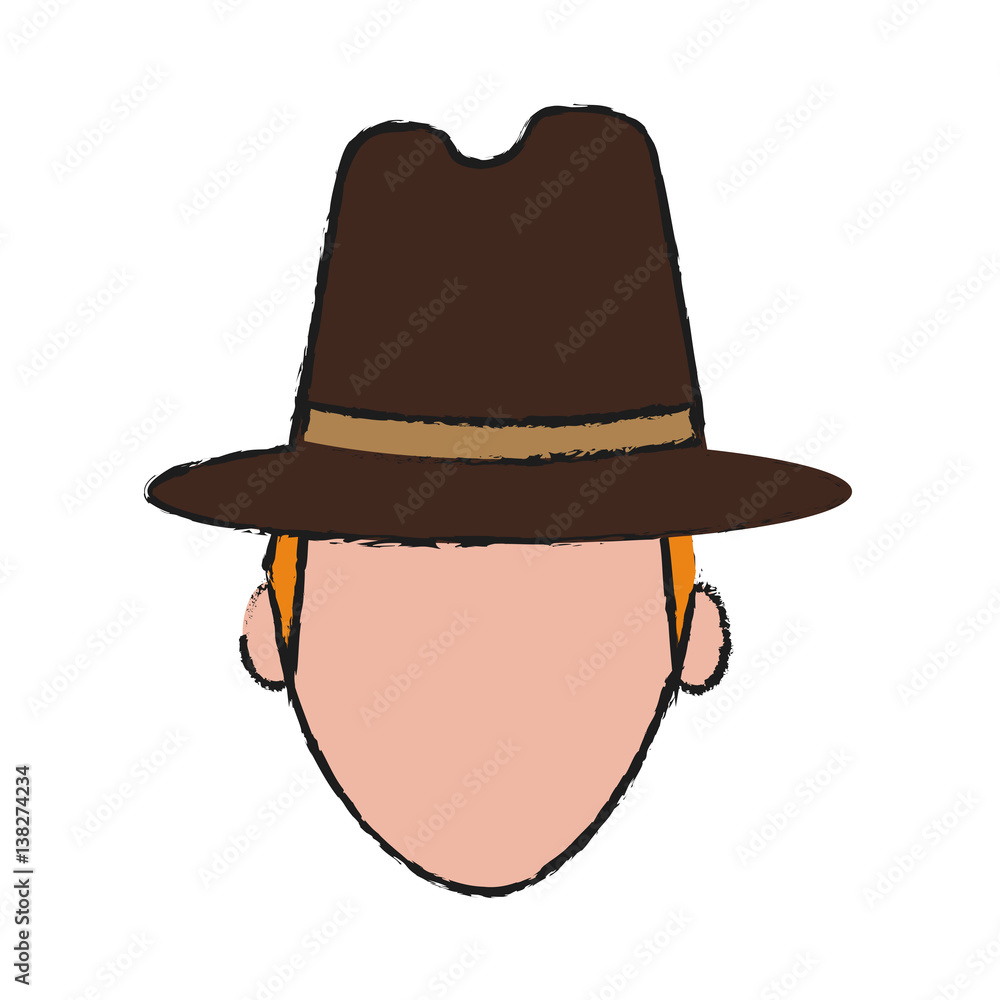 faceless man with hat icon image vector illustration design faceless man with hat icon image vector illustration design