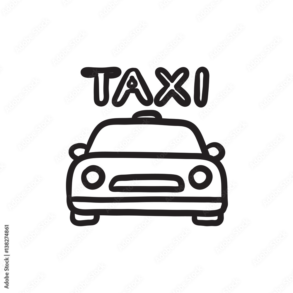 Taxi sketch icon. Taxi sketch icon.