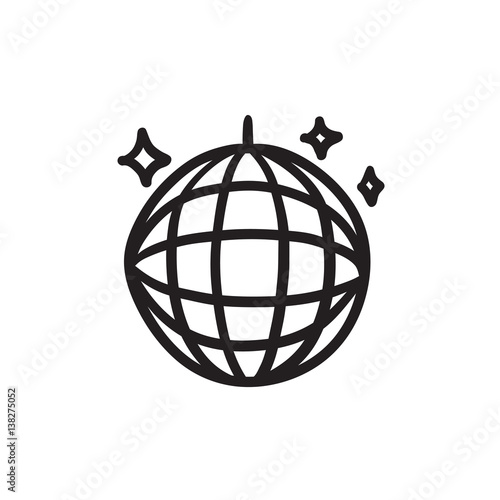 Disco ball sketch icon.