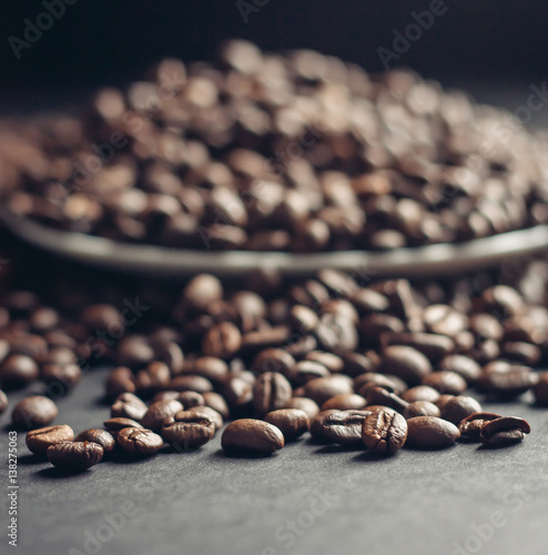 A full plate of coffee beans
