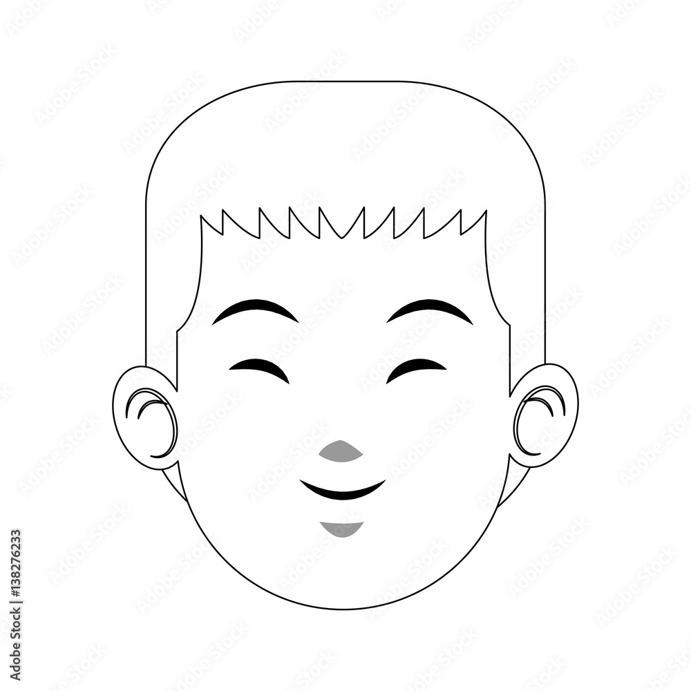 happy east asian man icon image vector illustration design 