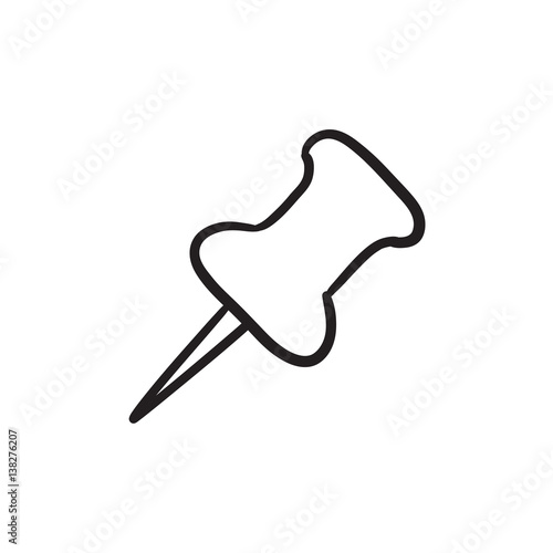 Pushpin sketch icon.