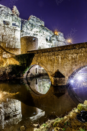 Casemates du Bock and stone bridge in Luxembourg photo