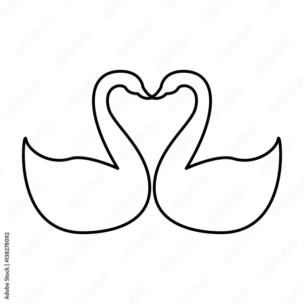 swan bird silhouette romantic card vector illustration design swan bird silhouette romantic card vector illustration design