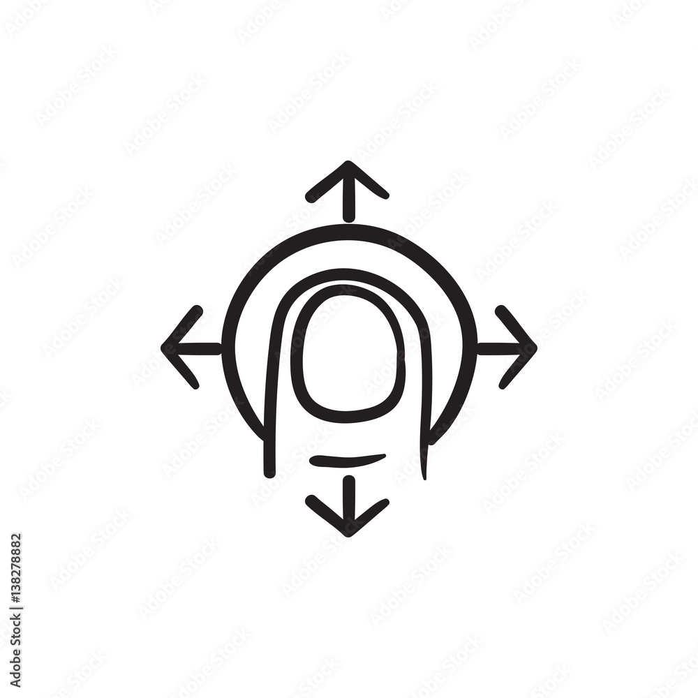 Touch screen gesture sketch icon. Touch screen gesture sketch icon.