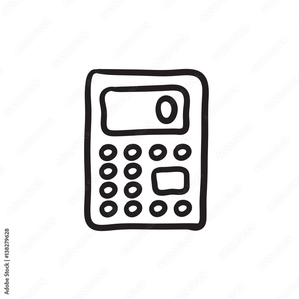 Calculator sketch icon. Calculator sketch icon.