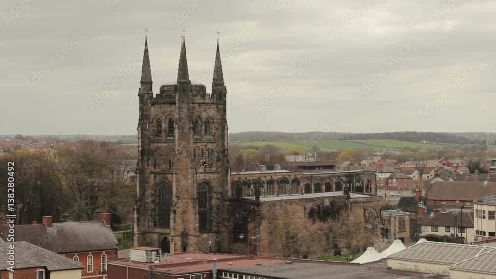 A Historic Church rises up proudly from the rooftops of Tamworth A Historic Church rises up proudly from the rooftops of Tamworth