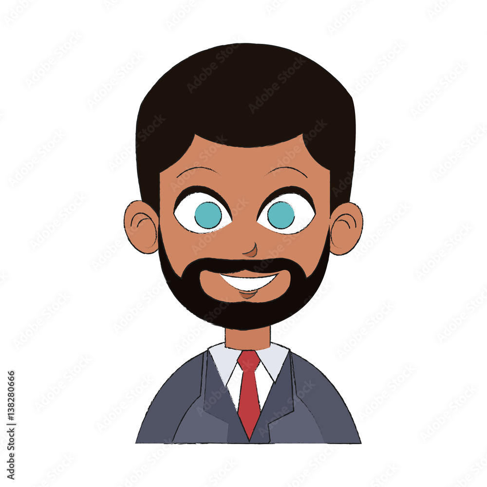 young bearded businessman icon image vector illustration design 