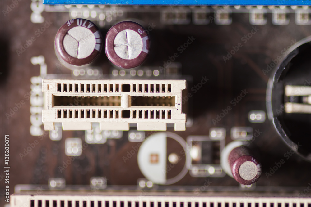 PCI Connector Slot On Computer Motherboard PCI Connector Slot On Computer Motherboard