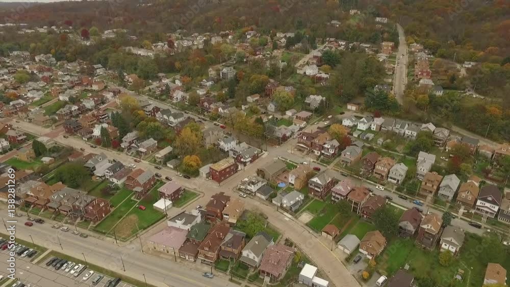 Aerial shot of middle class housing in Ambridge, Pennsylvania Aerial shot of middle class housing in Ambridge, Pennsylvania