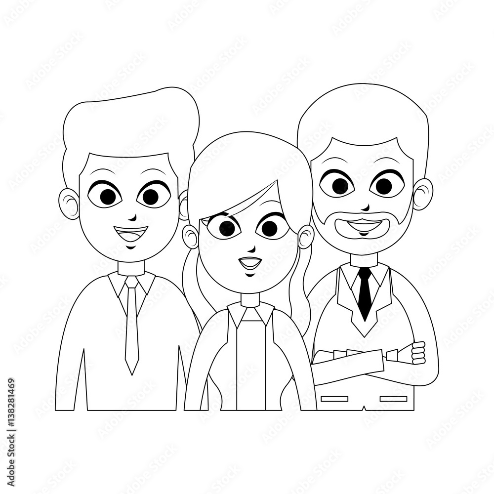team of young business people icon image vector illustration design 