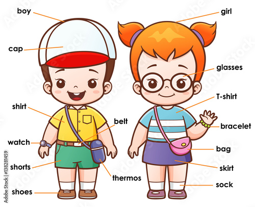 Vector illustration of Cartoon Vocabulary clothing