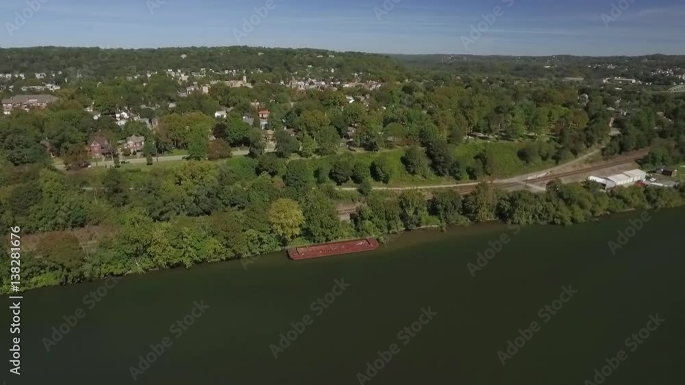 Fly by shot of Beaver, Pennsylvania featuring River Road in Western Pennsylvania Fly by shot of Beaver, Pennsylvania featuring River Road in Western Pennsylvania
