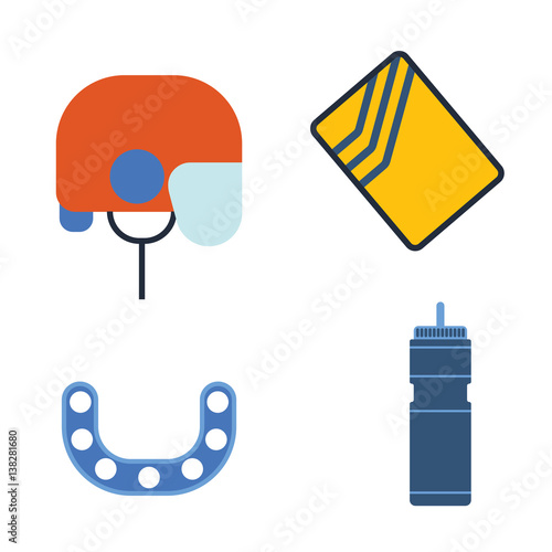 Photography Hockey helmet and kappa, water bottle vector illustration.