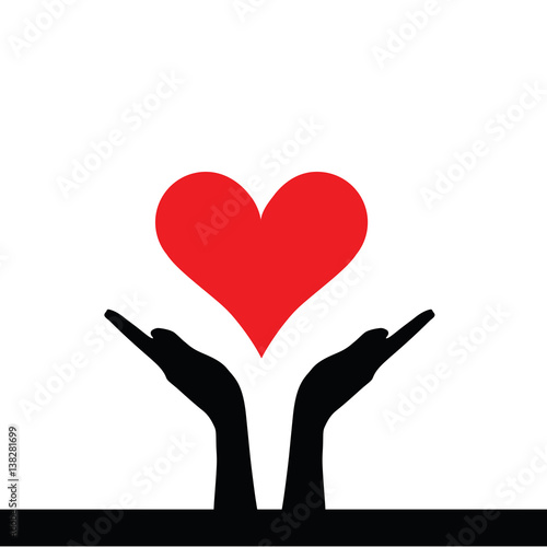 heart in hands help illustration