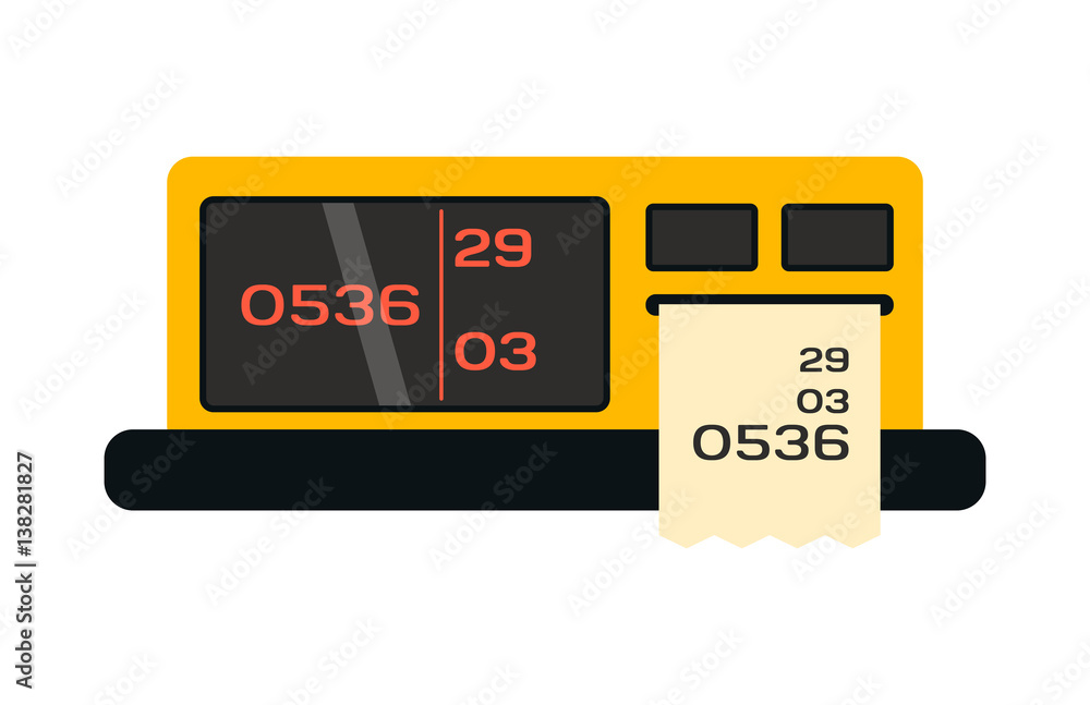 Taximeter icon in flat style transportation symbol driver public transport service sign and money coast measurement instrument cab vector illustration. Taximeter icon in flat style transportation symbol driver public transport service sign and money coast measurement instrument cab vector illustration.