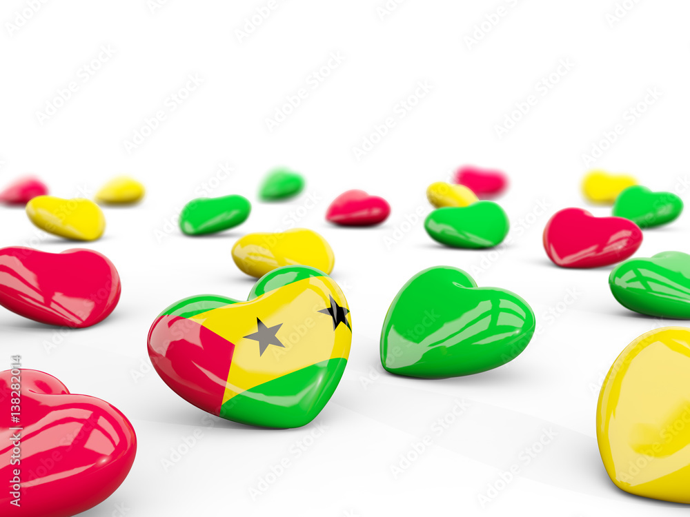 Heart with flag of sao tome and principe isolated on white Heart with flag of sao tome and principe isolated on white