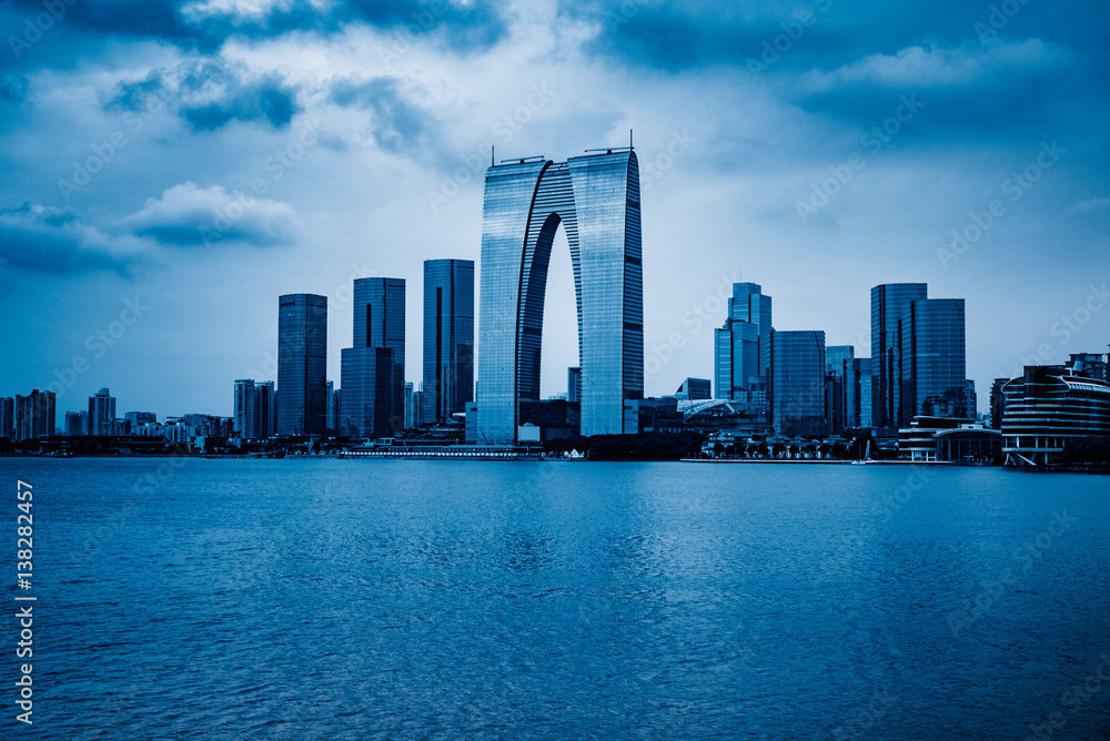 Naklejka premium The Gate of the Orient by the Jinji Lake in Suzhou,China.