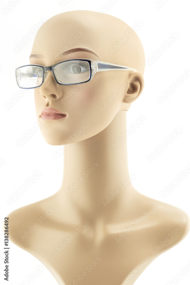 mannequin woman head fake without hair isolated on white background mannequin woman head fake without hair isolated on white background