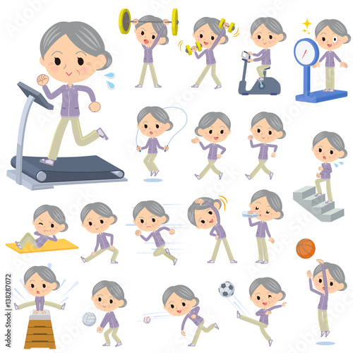 Purple wear grandmother Sports   exercise                        toyotoyo                                                                                          