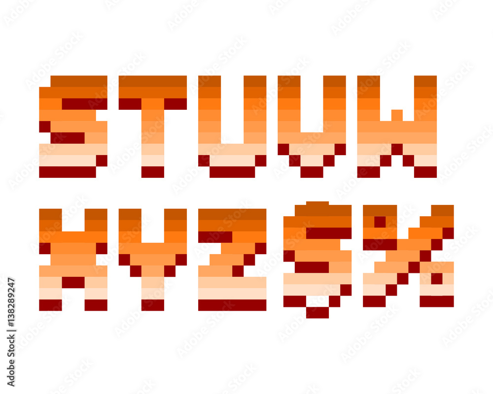 Pixel retro font computer game design vector illustration Pixel retro font computer game design vector illustration