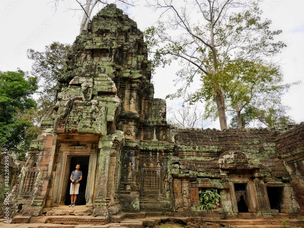 Man at Ta Prohm angkor wat