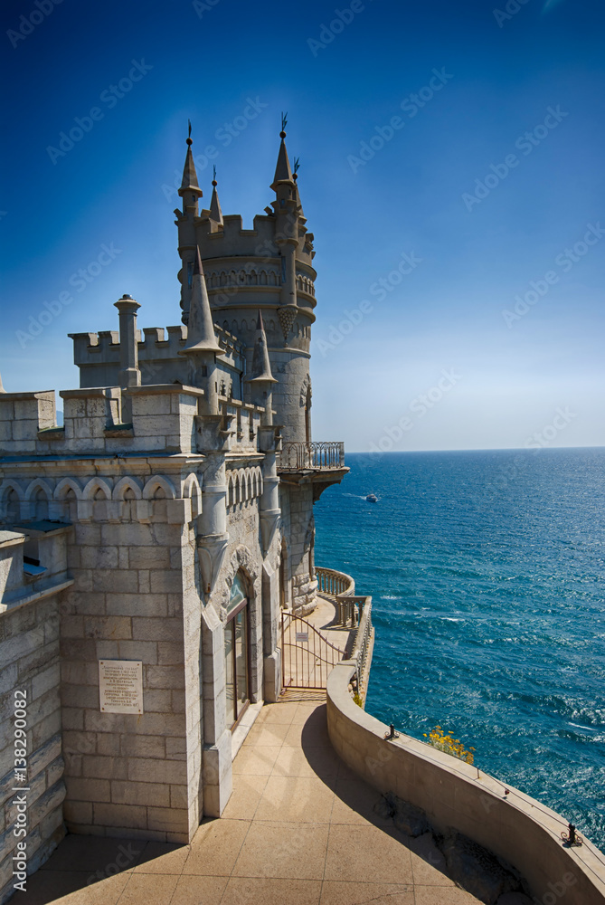 View from castle swallow`s nest on Black Sea Yalta Crimea 