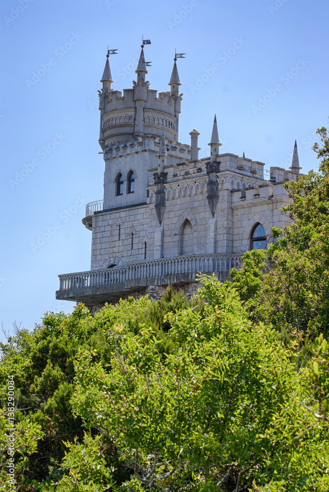 View from castle swallow`s nest on Black Sea Yalta Crimea 