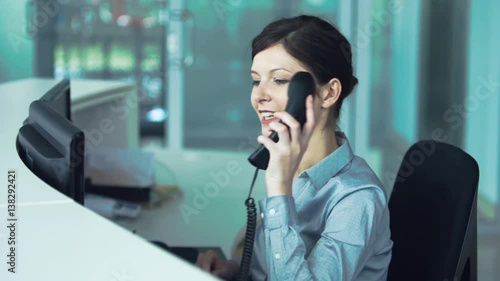 Secretary answering phone call