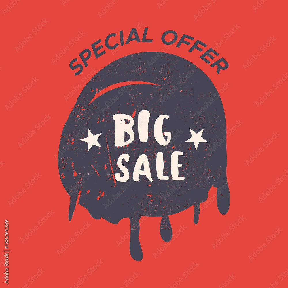 Fototapeta premium Color background with isolated sale stamp