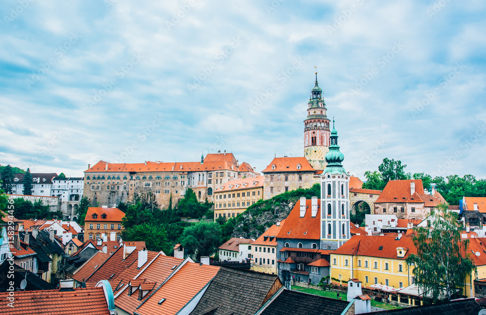 View of a little town in Cesky Kromlov, Czech Republic