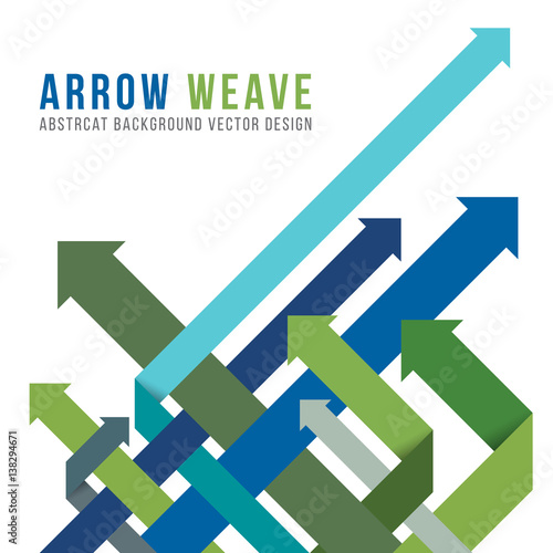 Blue and green Arrow weave symbols abstract background vector design
